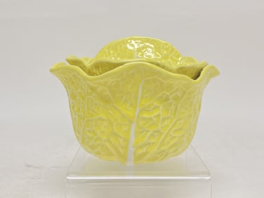 Vintage Secla Portugal Porcelain Yellow Cabbage Bo