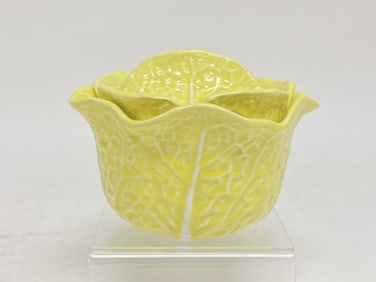 Vintage Secla Portugal Porcelain Yellow Cabbage Bo