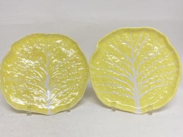 Pr. of Vintage Secla Portugal Porcelain Yellow Cab