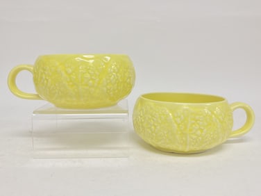 Pr. of Vintage Secla Portugal Porcelain Yellow Cab