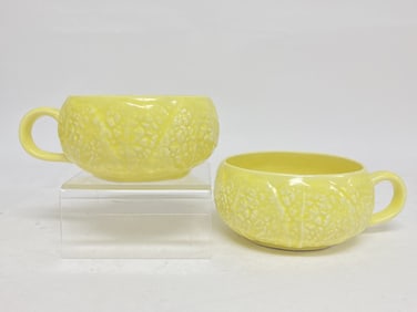 Pr. of Vintage Secla Portugal Porcelain Yellow Cab