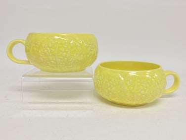 Pr. of Vintage Secla Portugal Porcelain Yellow Cab