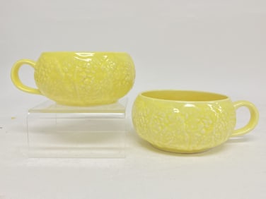 Pr. of Vintage Secla Portugal Porcelain Yellow Cab