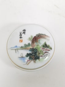 Chinese Porcelain Famille Rose Stamp Ink Box