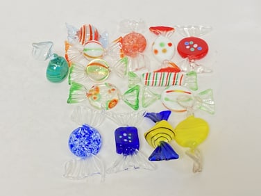 (14) Vintage Murano Italy Art Glass Candies