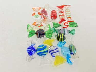 (15) Vintage Murano Italy Art Glass Candies