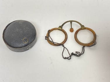 Pr. of Antique Chinese Crystal Foldable Eye Glasse