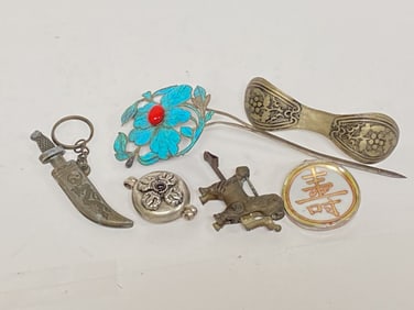 Group of Chinese Silver/Metal Decors