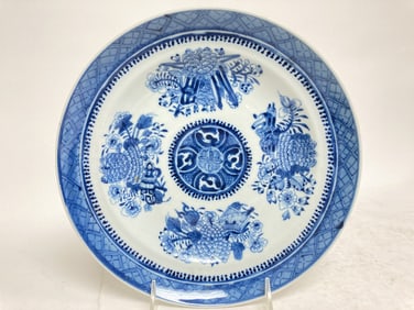 19th C. Chinese Export Porcelain B&W Plate