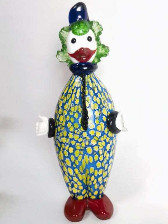 Vintage Murano Italy Millefiori Glass Clown