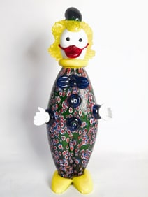 Vintage Murano Italy Millefiori Glass Clown