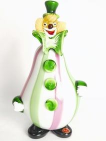 Vintage Murano Italy Stripe Art Glass Clown