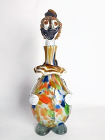Vintage Murano Italy Art Glass Clown Decanter