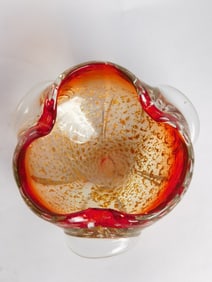Vintage Murano Italy Glitter Sommerso Glass Bowl