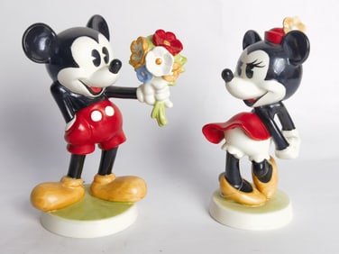 Pr. of Vintage Goebel Hummel Porcelain Mickey/Minn
