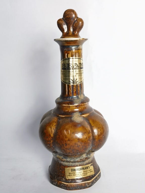 1972 Vintage Jim Beam "Zimmerman's Liquor" Whiskey: 1972 Vintage Jim Beam "Zimmerman's Liquor" Whiskey, 12.25in
