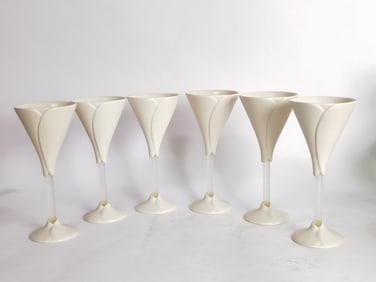 (6) Newman Ceramic Calla Lily Goblets