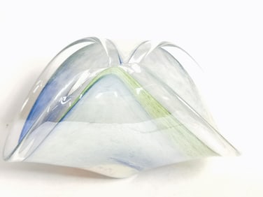 Vintage Murano Italy Multicolor Foldover Glass Bow