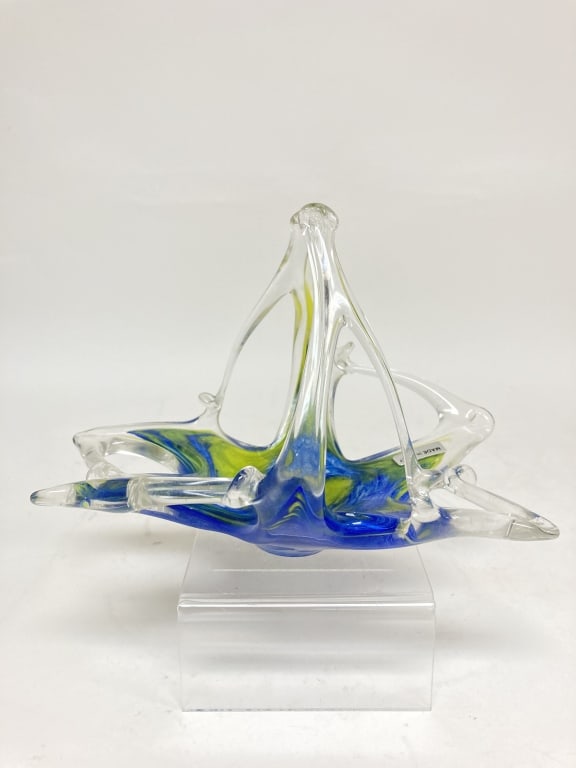 Vintage Lavorazione Arte Murano Italy Glass Basket (1 of 6)