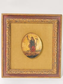 Antique Italian Gilt Hand Painted Saint Natalia Ic