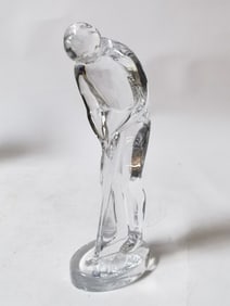 Vintage Baccarat France Crystal Golfer Figurine