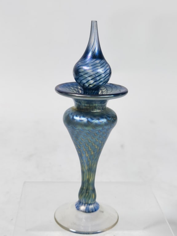 1981 Stuart Abelman Iridescent Swirl Glass Perfume (1 of 4)