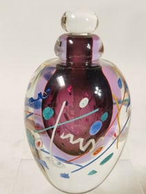 1987 James Clarke Art Glass Perfume Bottle