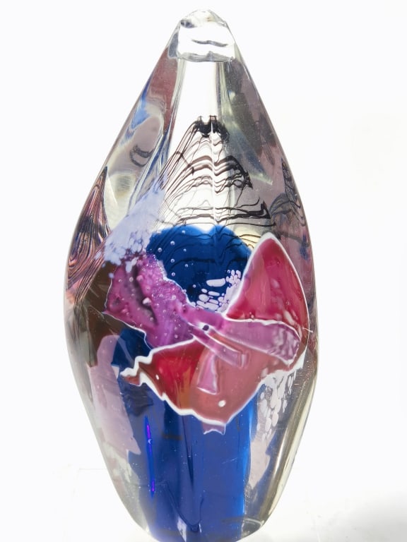 1999 Large Signed Art Glass Paperweight (1 of 9)