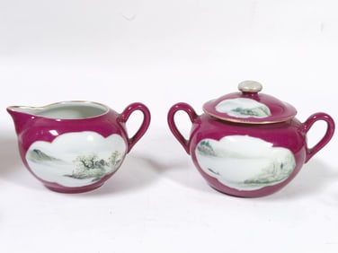 Pr. of Republic Chinese Powder Red Glaze VIgnette