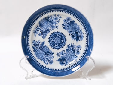19th C. Chinese Export Porcelain B&W Plate