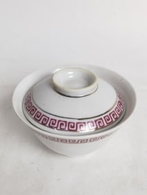 19-20th C. Chinese Porcelain Gilt Powder Red Tea C