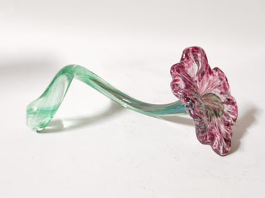 Vintage Murano Italy Swirl Art Glass Flower
