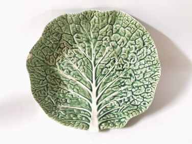 Bordallo Pinheiro Porcelain Green Cabbage Bowl