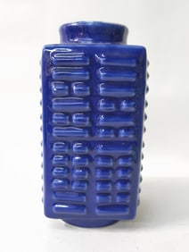 Chinese Cobalt Blue Glaze Trigram Cong Vase, Tongzhi