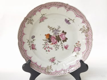 18th C. Chinese Export Porcelain Famille Rose Plate