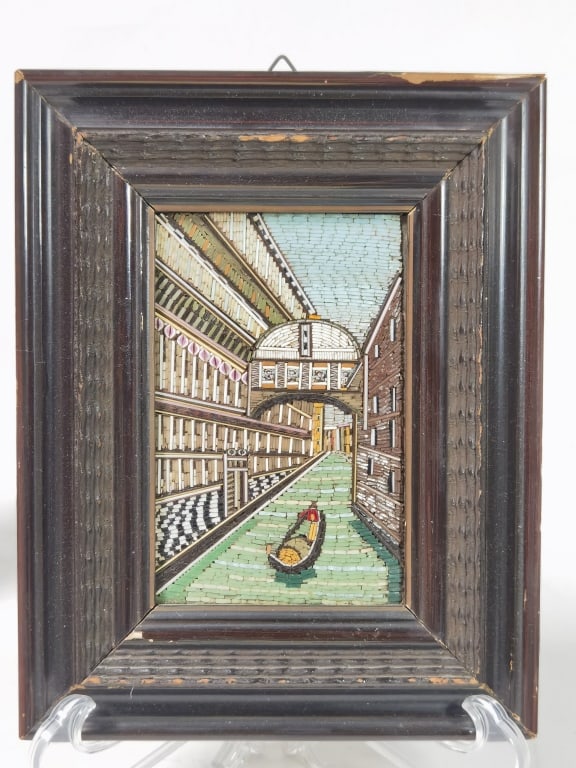 Vintage Italian Micro Mosaic Plaque of Venice Bridge of Sighs (1 of 7)