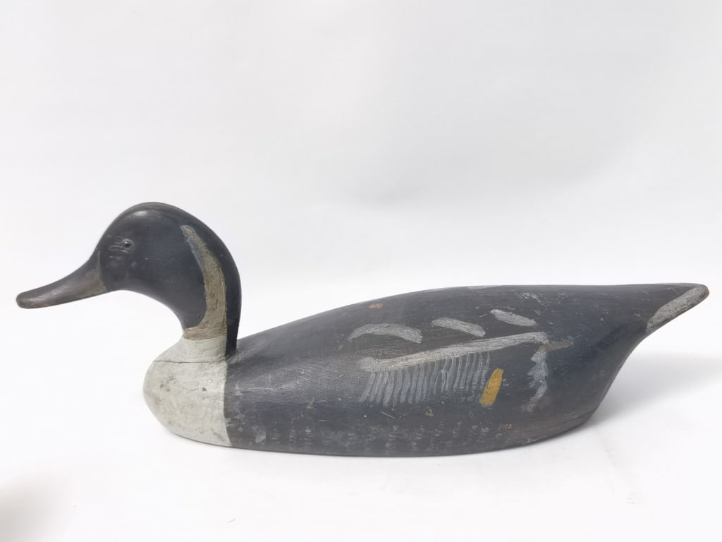 Circa 1900 Hand Painted Wood Carved Duck Decoy (1 of 6)