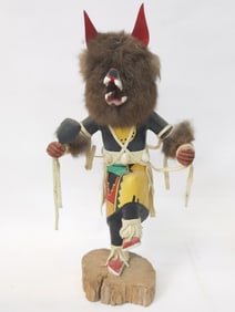 Vintage Jaye B. Navajo Hopi Black Wolf Kachina Doll