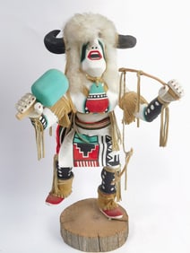 Vintage Signed Burbank Navajo Hopi White Buffalo Kachina Doll