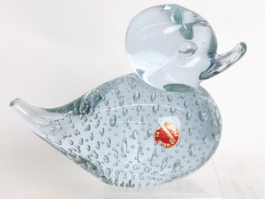 Vintage Murano Italy Controlled Bubble Glass Duck