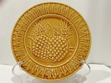 Bordallo Pinheiro Porcelain Yellow Pineapple Plate