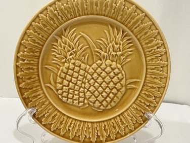 Bordallo Pinheiro Porcelain Yellow Pineapple Plate