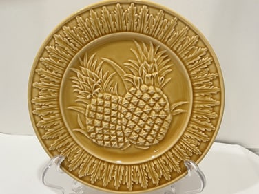 Bordallo Pinheiro Porcelain Yellow Pineapple Plate