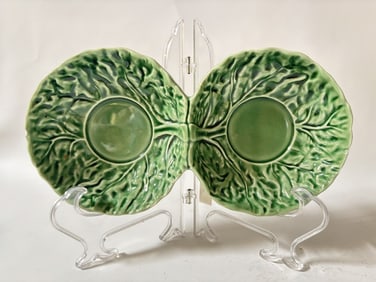 Bordallo Pinheiro Porcelain Cabbage Double Dish
