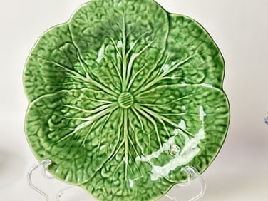 Bordallo Pinheiro Porcelain Green Cabbage Plate