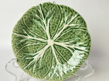 Bordallo Pinheiro Porcelain Green Cabbage Plate