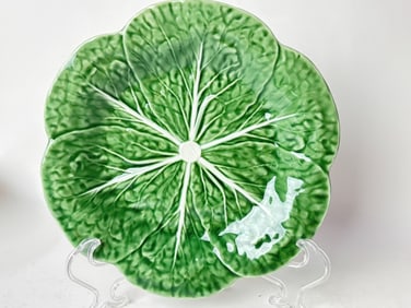 Bordallo Pinheiro Porcelain Green Cabbage Plate