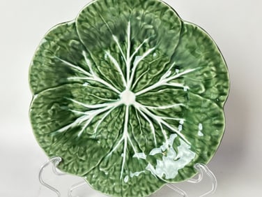Bordallo Pinheiro Porcelain Green Cabbage Plate