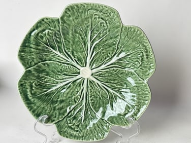 Bordallo Pinheiro Porcelain Green Cabbage Plate