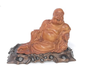 19th C. Chinese Boxwood Carved Buddha